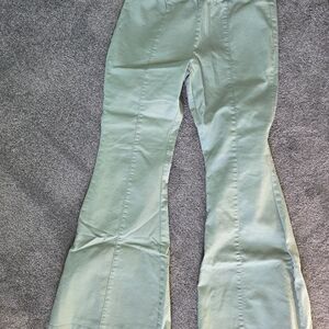 Green Flared Pants